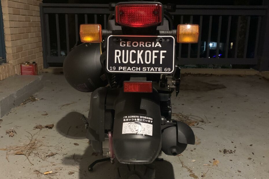 The ol ruckus vanity plate. : r/scooters