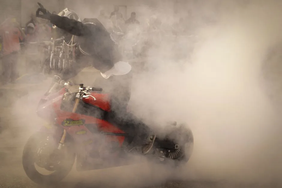 motorcycle burnout technique